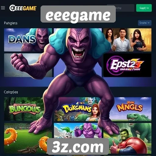 Visão geral das categorias de jogos disponíveis no eeegame